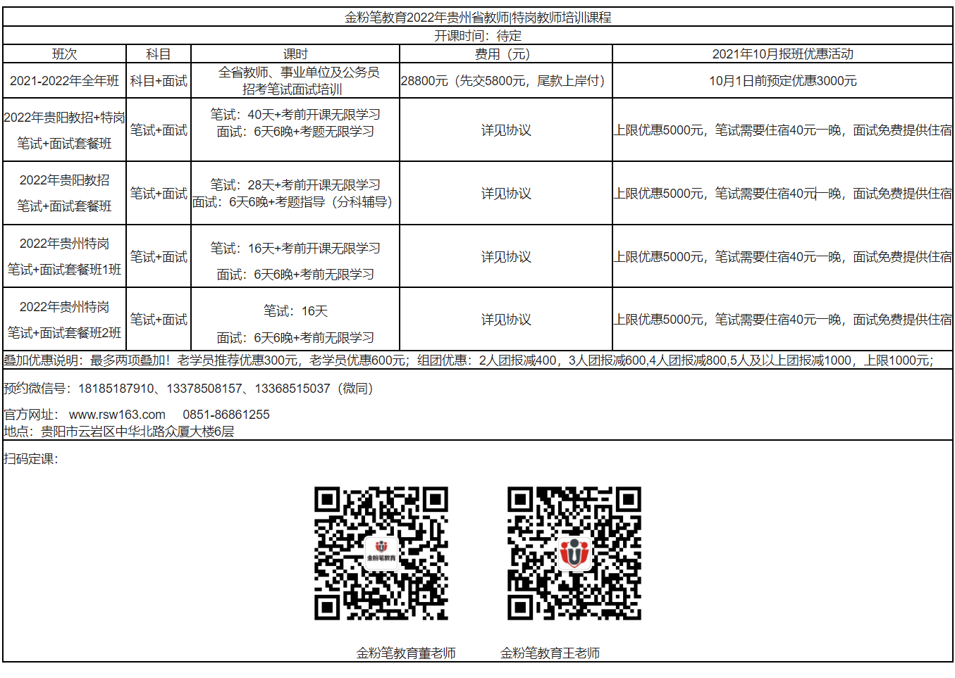 2022年貴州省教師招聘/特崗教師筆試培訓(xùn)課程